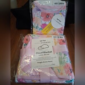 Little Sleepies Watercolor Meadow Cloud Blanket And 5/6 Matching Set